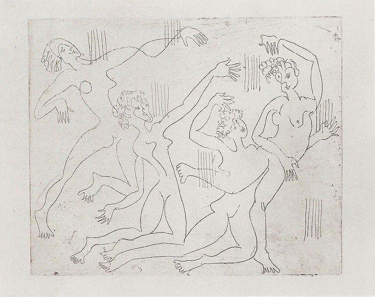 Dance-shool - etching